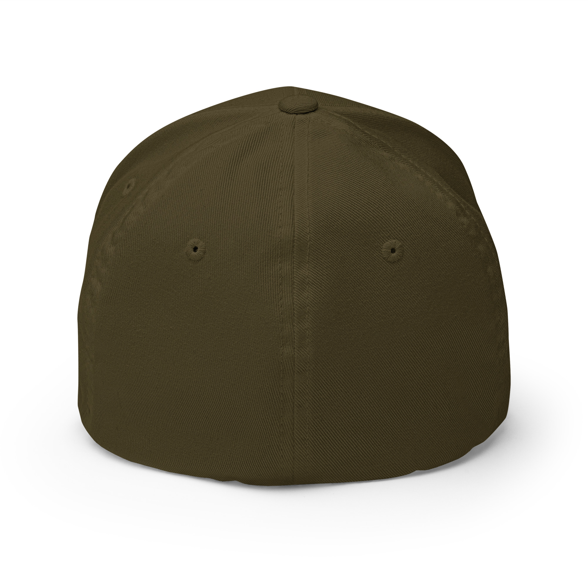 Selah Pause olive Flexfit cap, back view