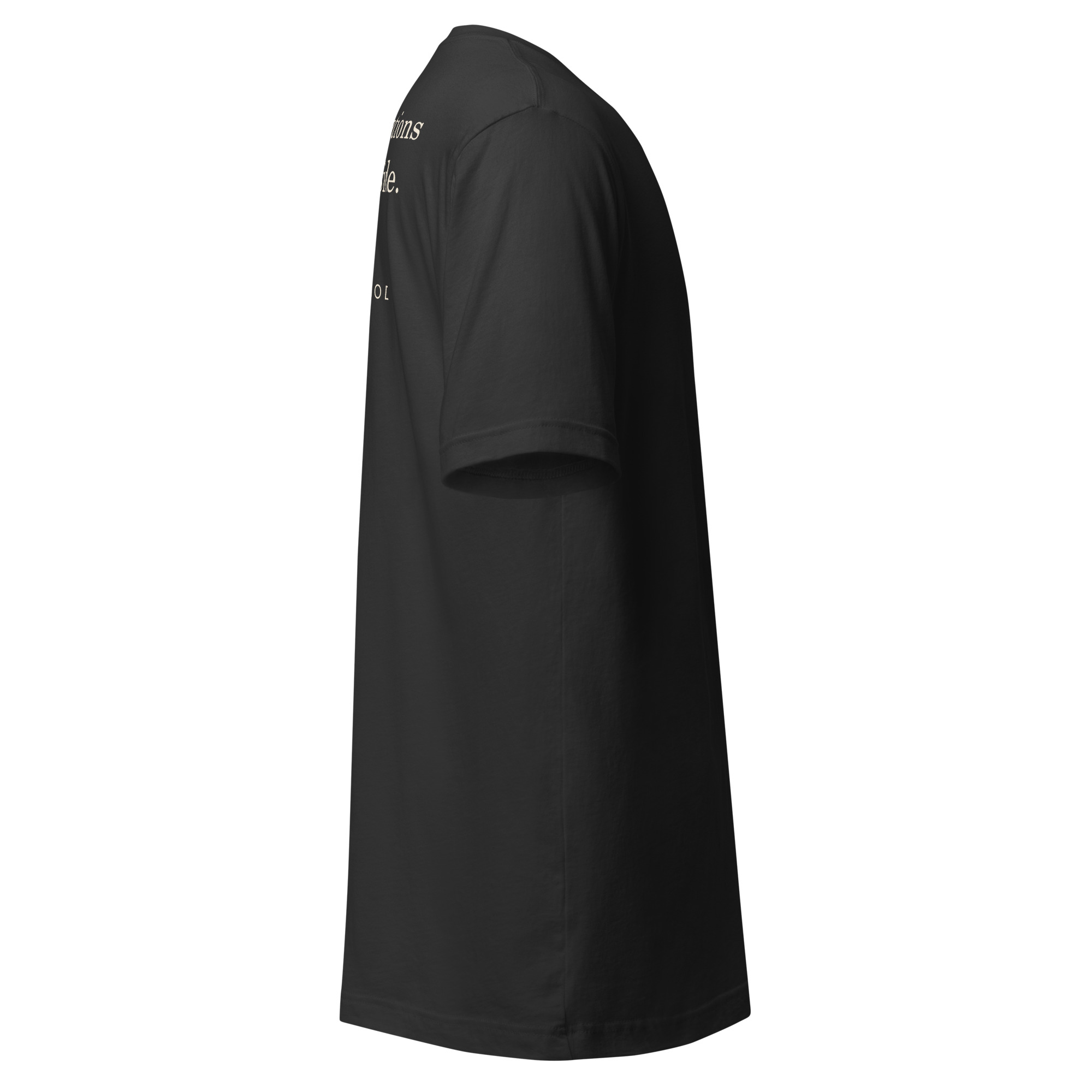Selah Outside Conversations dark grey tee, right-side view